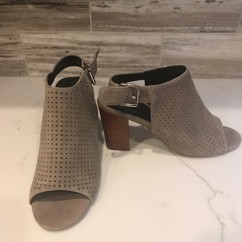 Peep-toe ankle booties